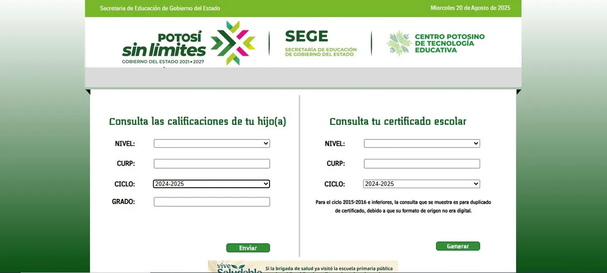 sege calificaciones 2024-2025